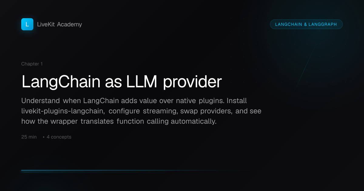 LangChain as LLM provider — LangChain & LangGraph | LiveKit Academy