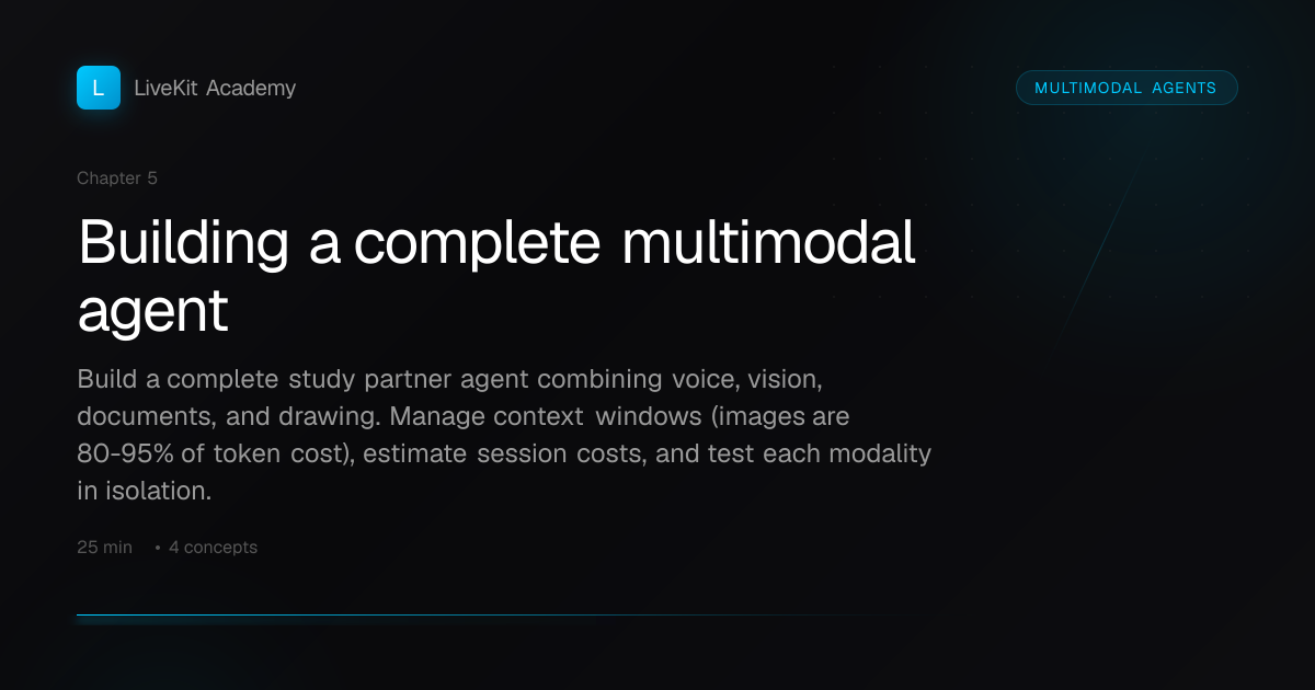 Building a complete multimodal agent — Multimodal Agents | LiveKit Academy