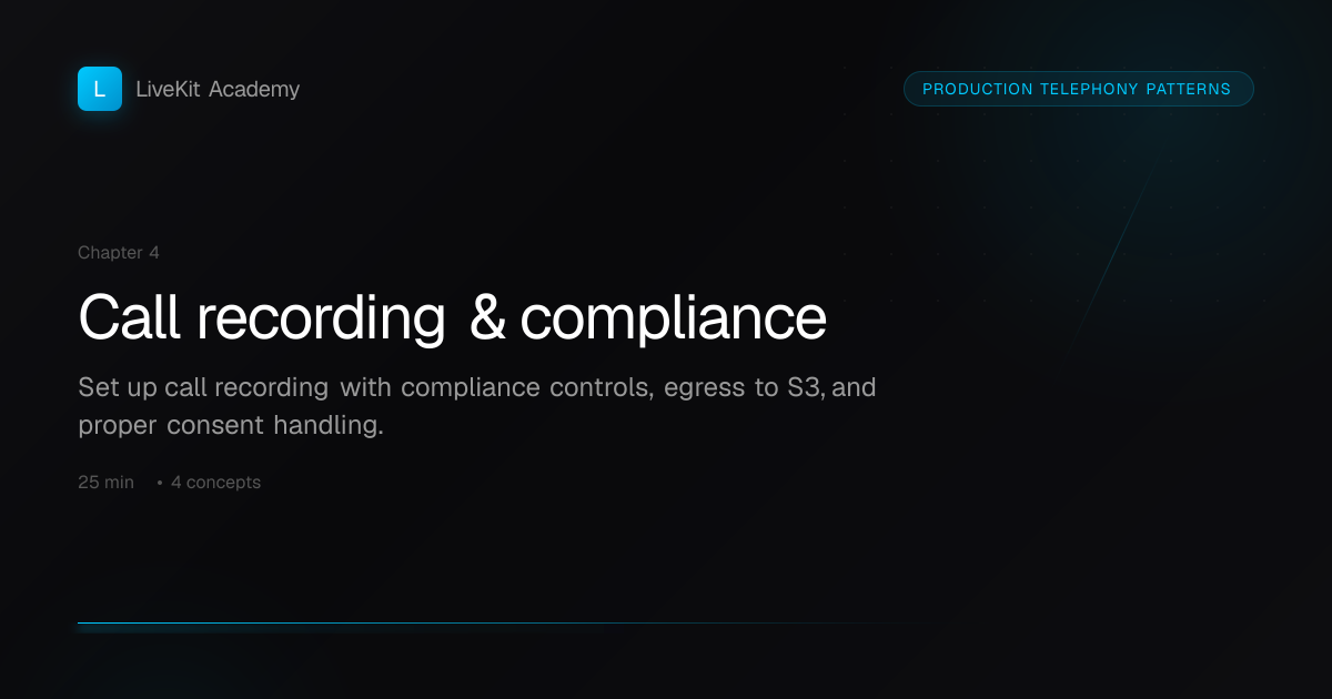 Call recording & compliance — Production Telephony Patterns | LiveKit ...